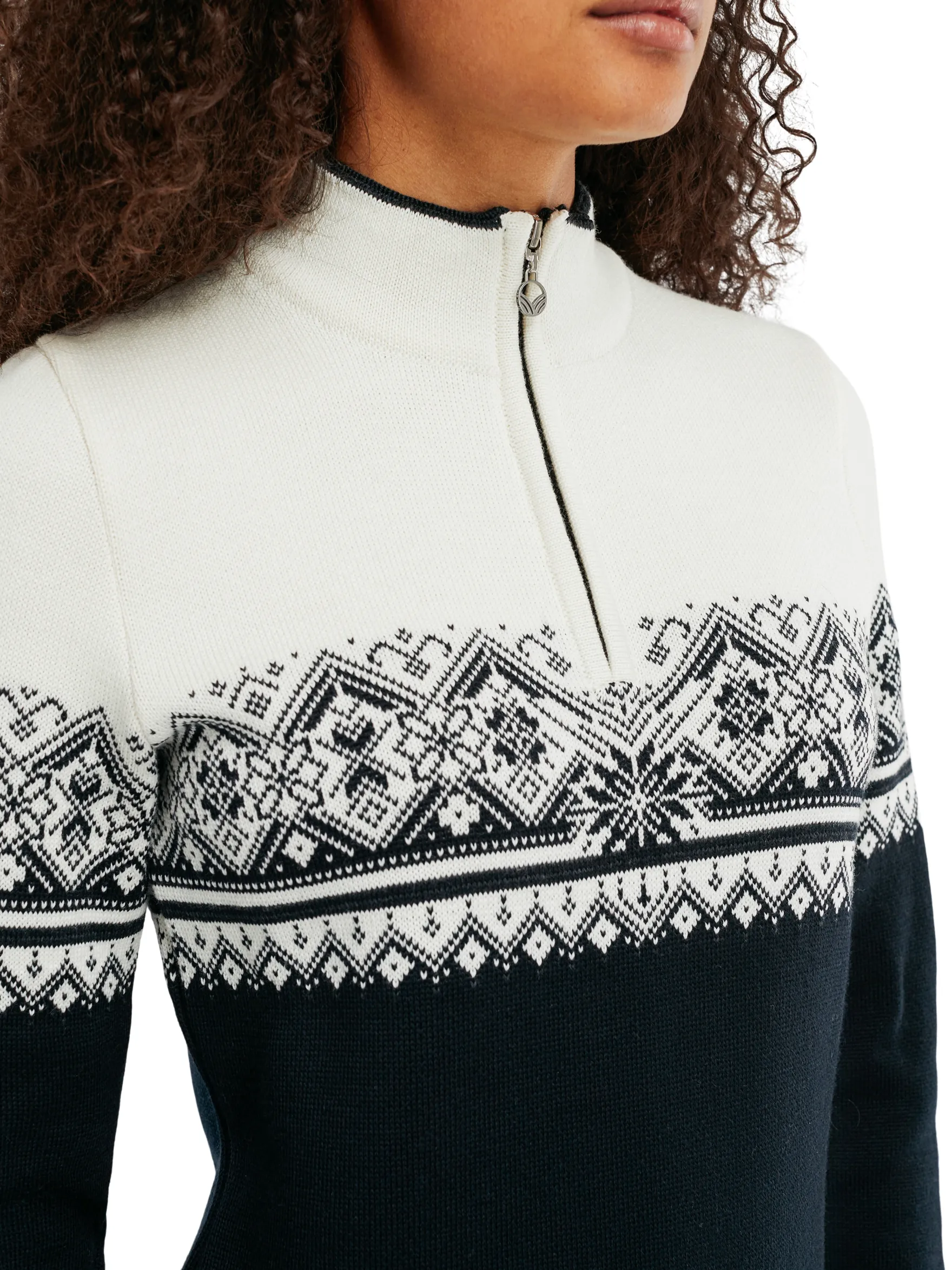 Dale of Norway Half-Zip^Moritz Women's Sweater - Merino Wool Black White Darkcharcoal