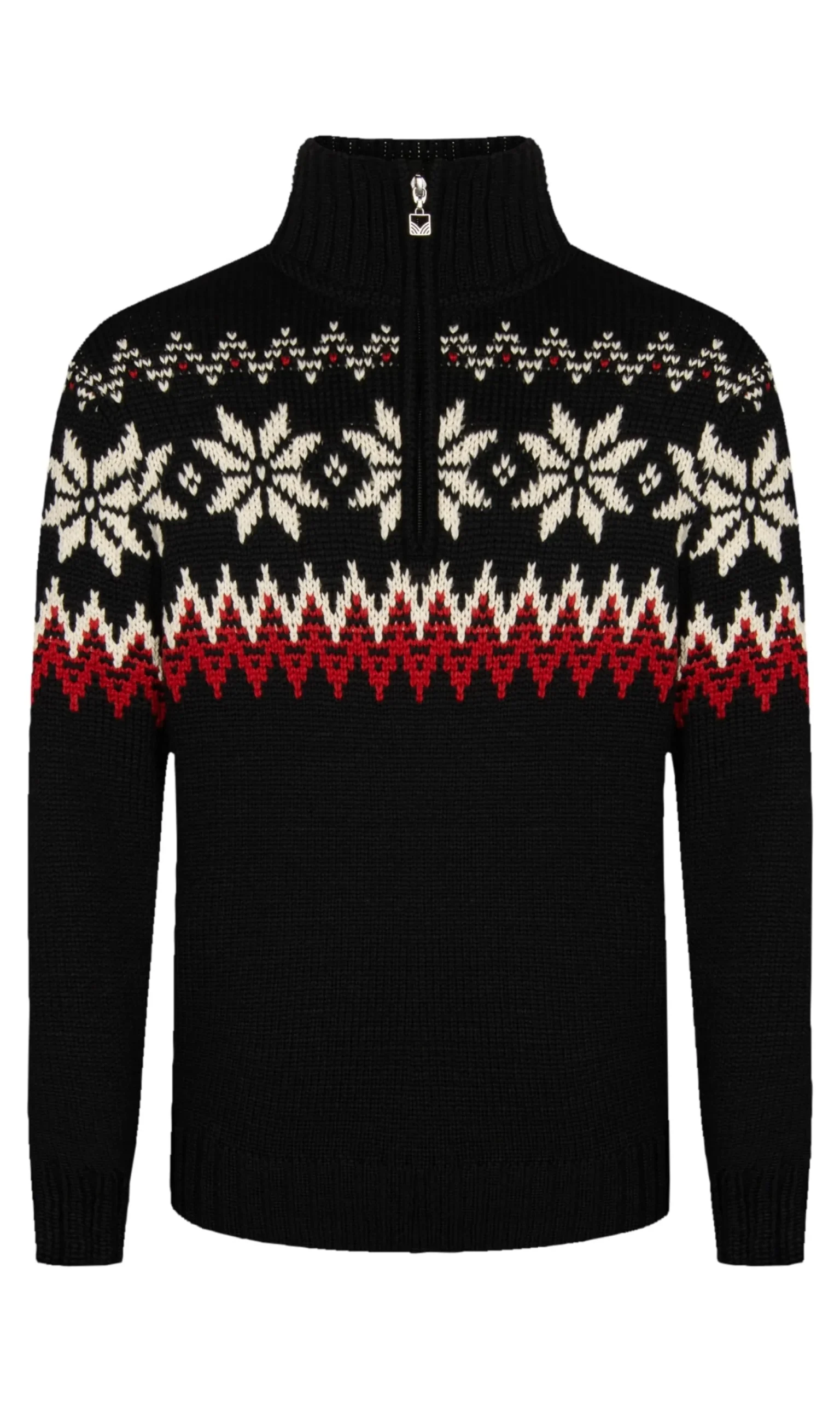 Dale of Norway Half-Zip^Myking Men's Sweater - Merino Wool Black Raspberry Offwhite