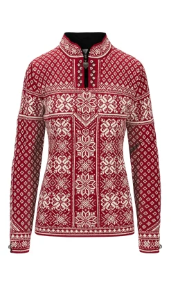 Dale of Norway Half-Zip^Peace Women's Knit Sweater Redrose Offwhite