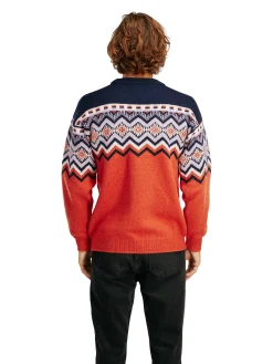 Dale of Norway Round Neck^Randaberg Men's Sweater Orange Navy Offwhite Lavender