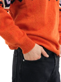 Dale of Norway Round Neck^Randaberg Men's Sweater Orange Navy Offwhite Lavender