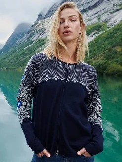 Dale of Norway Short Jackets & Cardigans^Rosendal Women's Jacket Navy Offwhite Ultramarine