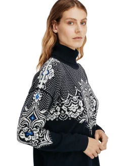Dale of Norway Turtle-Neck^Rosendal Women's Sweater Navy Offwhite