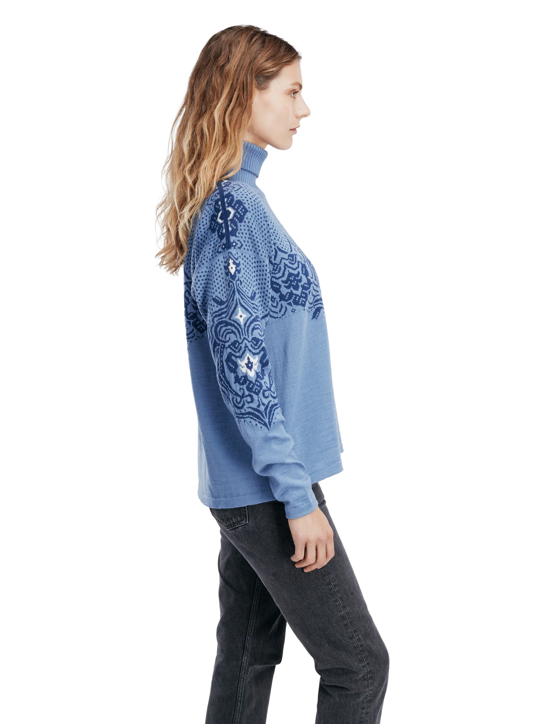 Dale of Norway Turtle-Neck^Rosendal Women's Sweater Blueshadow Indigo
