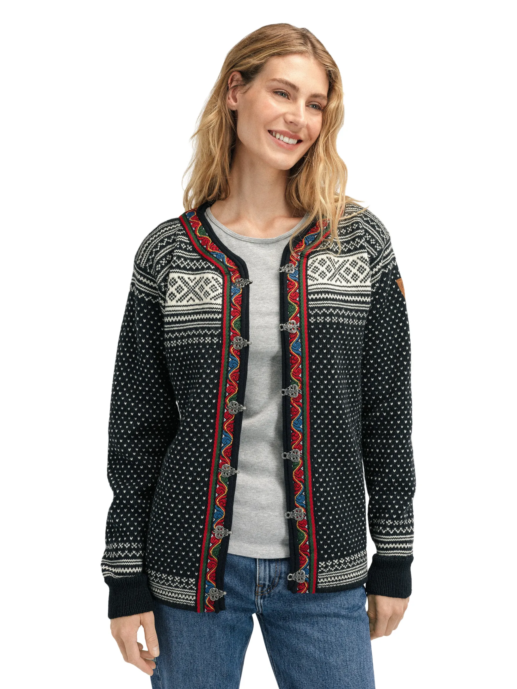 Dale of Norway Short Jackets & Cardigans^Setesdal Lusekofte Jacket - Norwegian Wool Black Offwhite