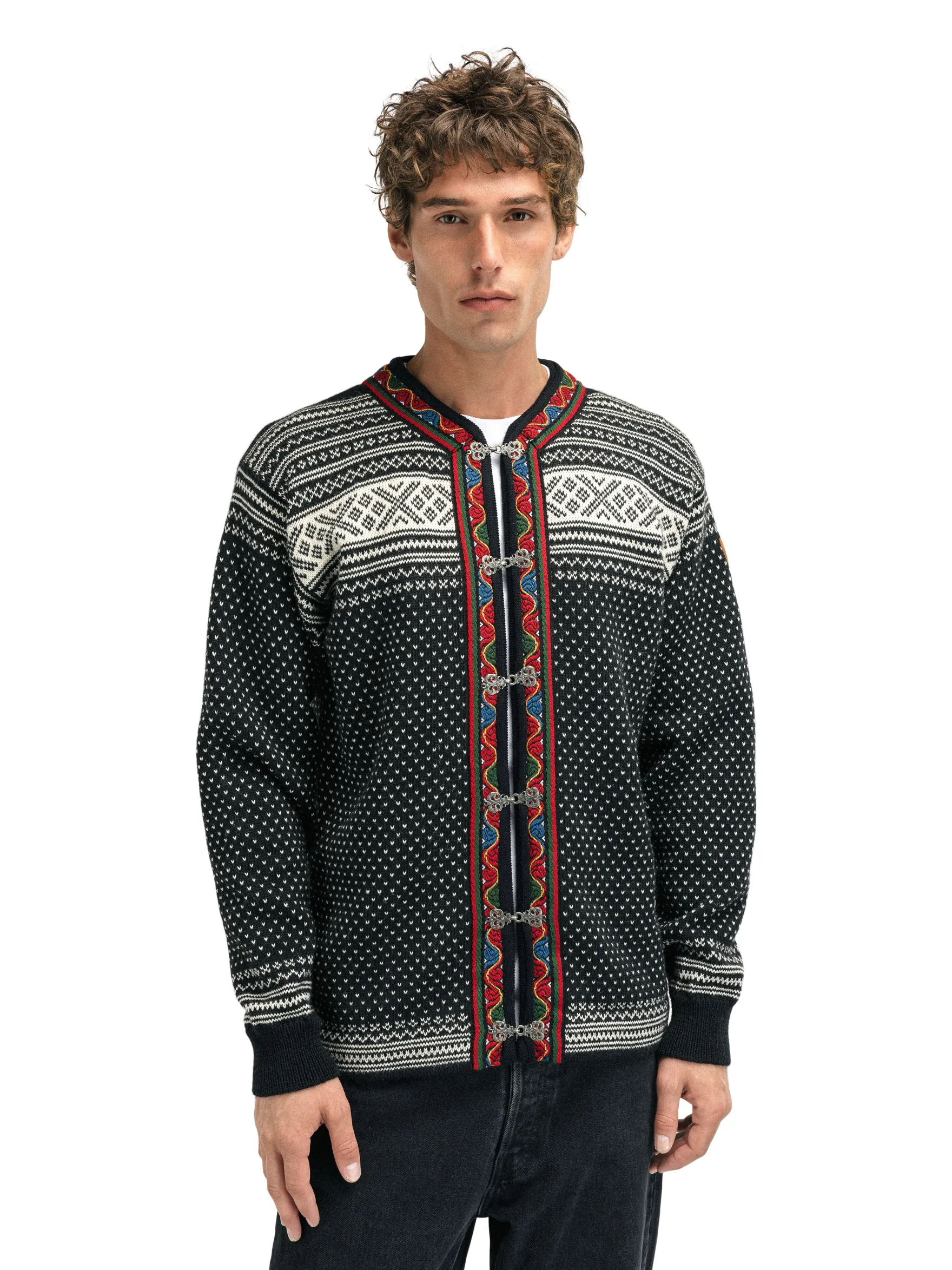 Dale of Norway Short Jackets & Cardigans^Setesdal Lusekofte Jacket - Norwegian Wool Black Offwhite