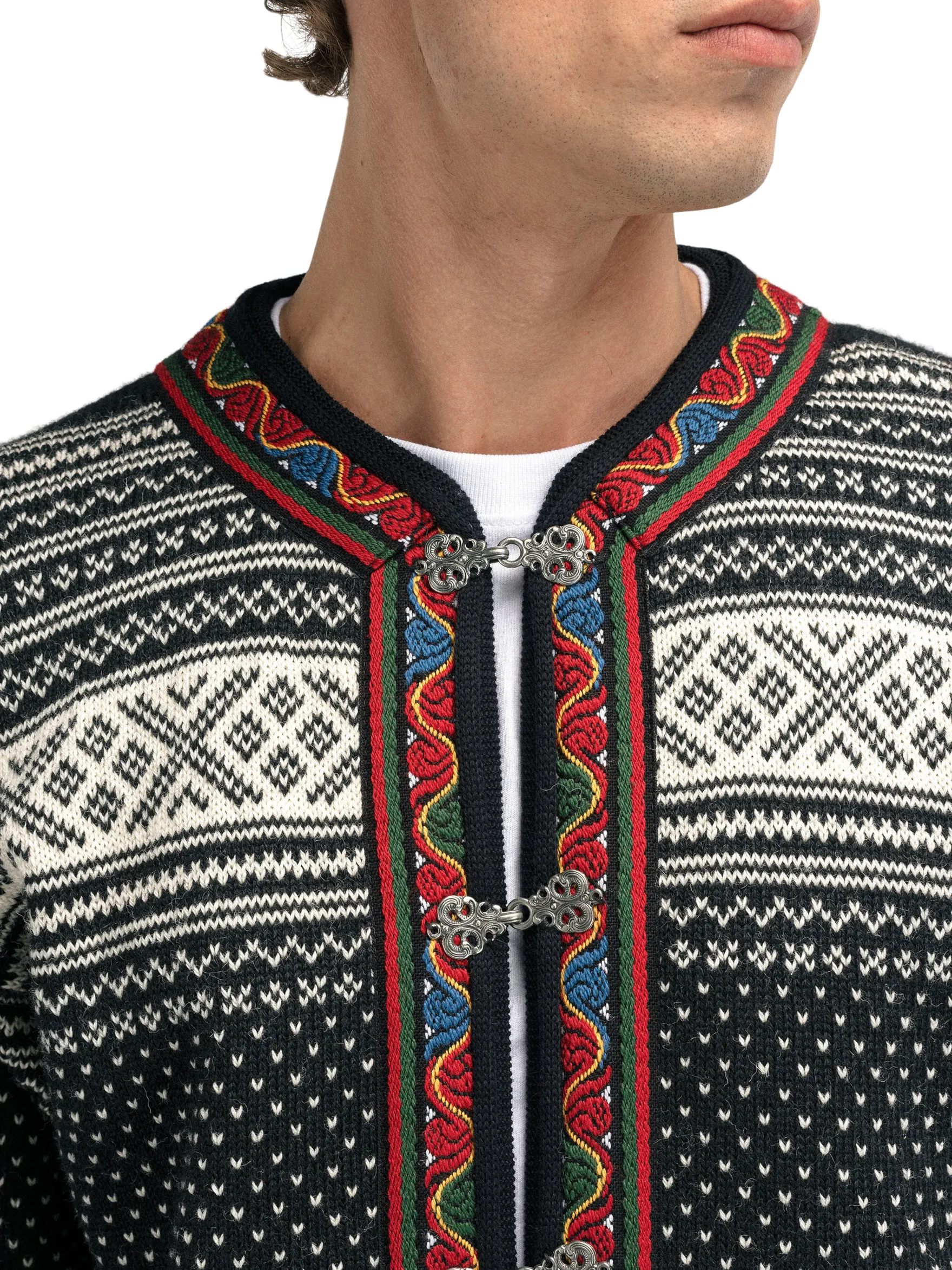 Dale of Norway Short Jackets & Cardigans^Setesdal Lusekofte Jacket - Norwegian Wool Black Offwhite