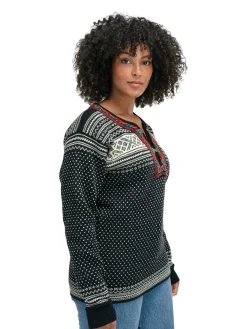 Dale of Norway Half-Zip^Setesdal Sweater - Norwegian Wool Black Offwhite