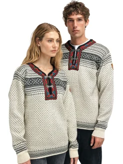 Dale of Norway Half-Zip^Setesdal Sweater - Norwegian Wool Offwhite Black