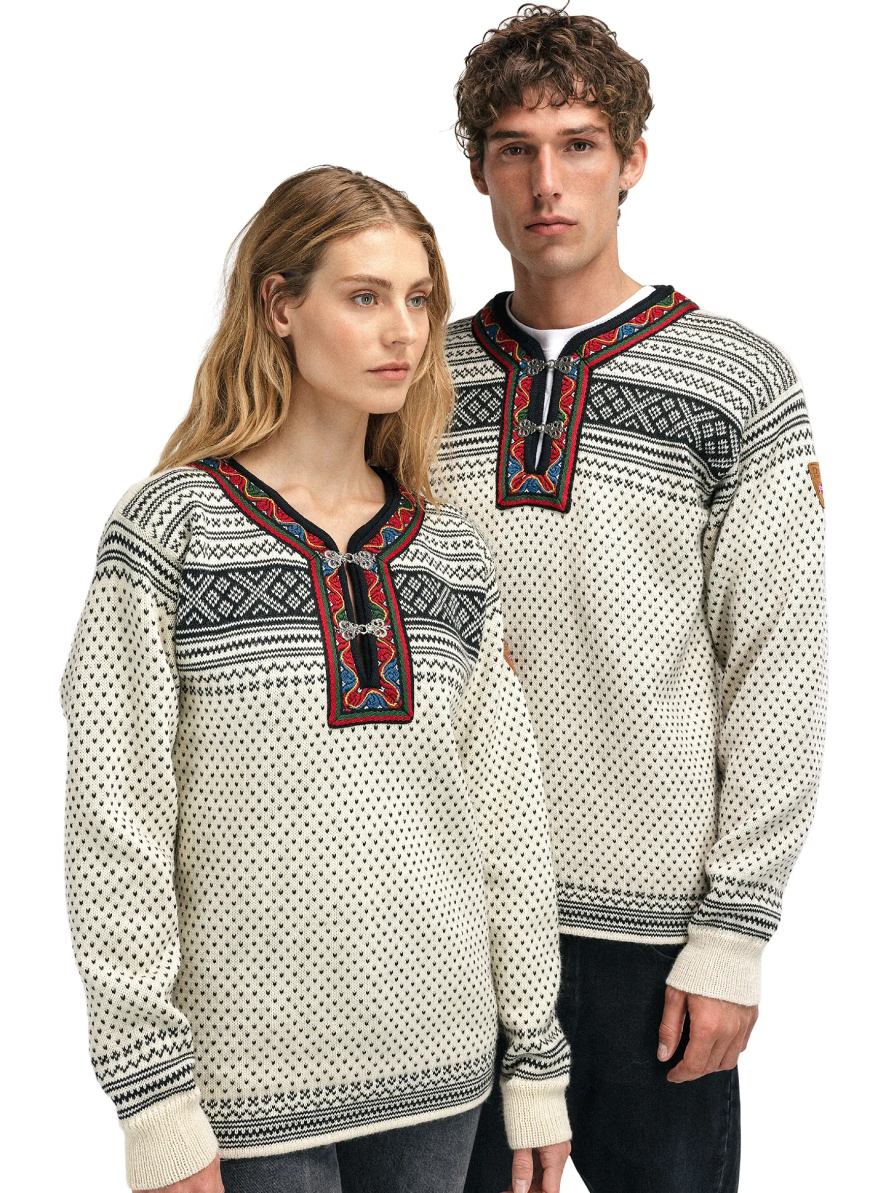 Dale of Norway Half-Zip^Setesdal Sweater - Norwegian Wool Offwhite Black