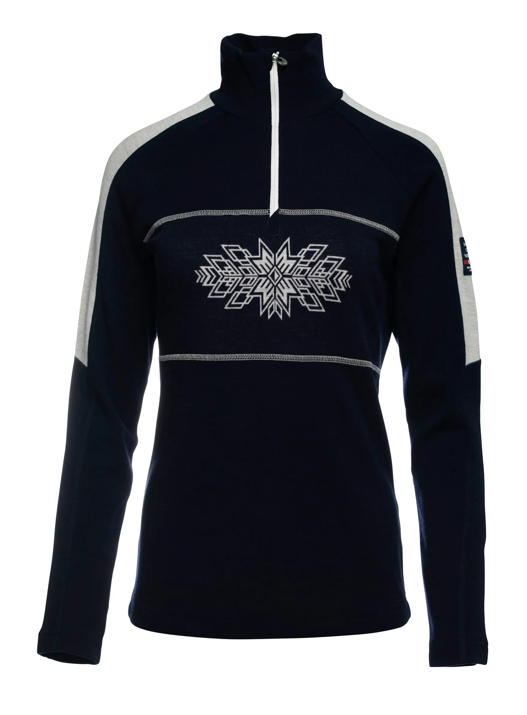 Dale of Norway Next-To-Skin^Spirit Basic Women's Sweater - Superfine Merino Navy Offwhite