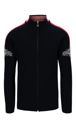Dale of Norway See All^Spirit Men's Jacket - Merino Wool Navy Offwhite Raspberry