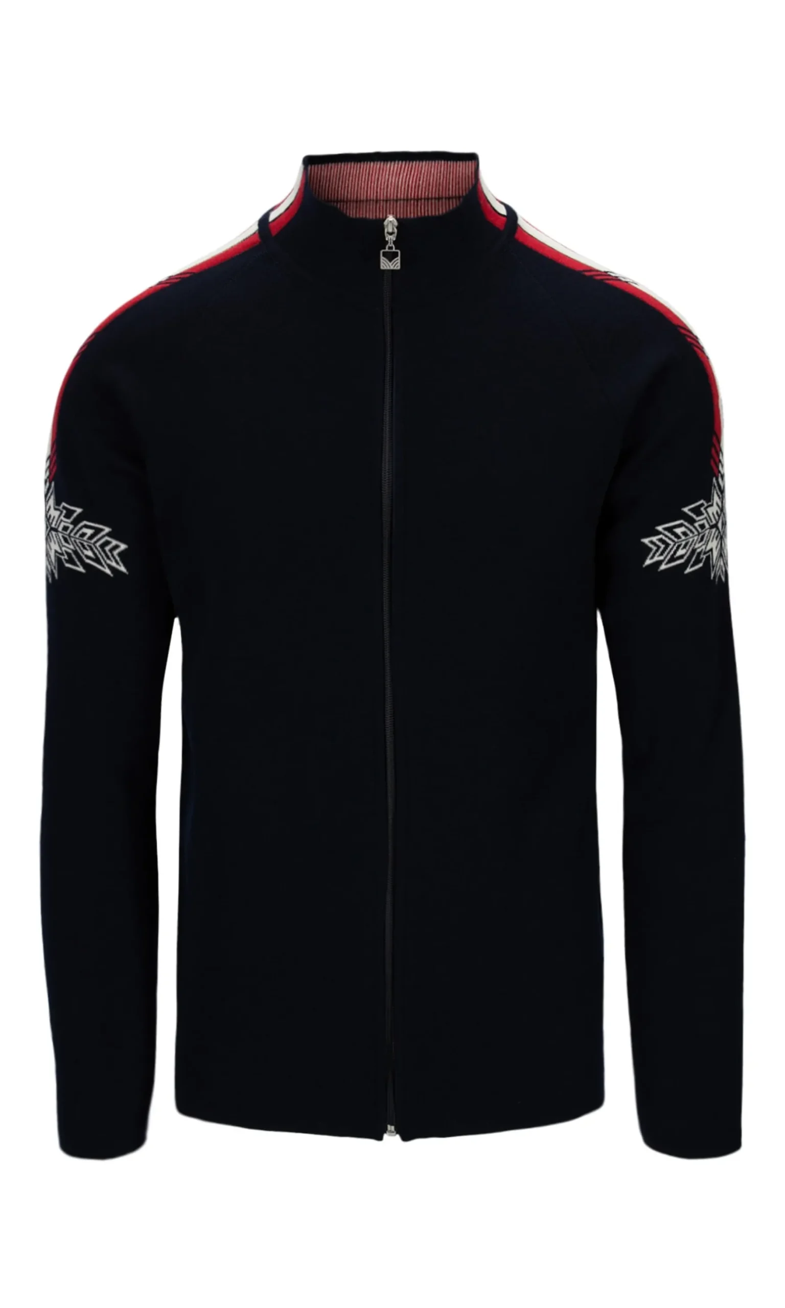 Dale of Norway See All^Spirit Men's Jacket - Merino Wool Navy Offwhite Raspberry