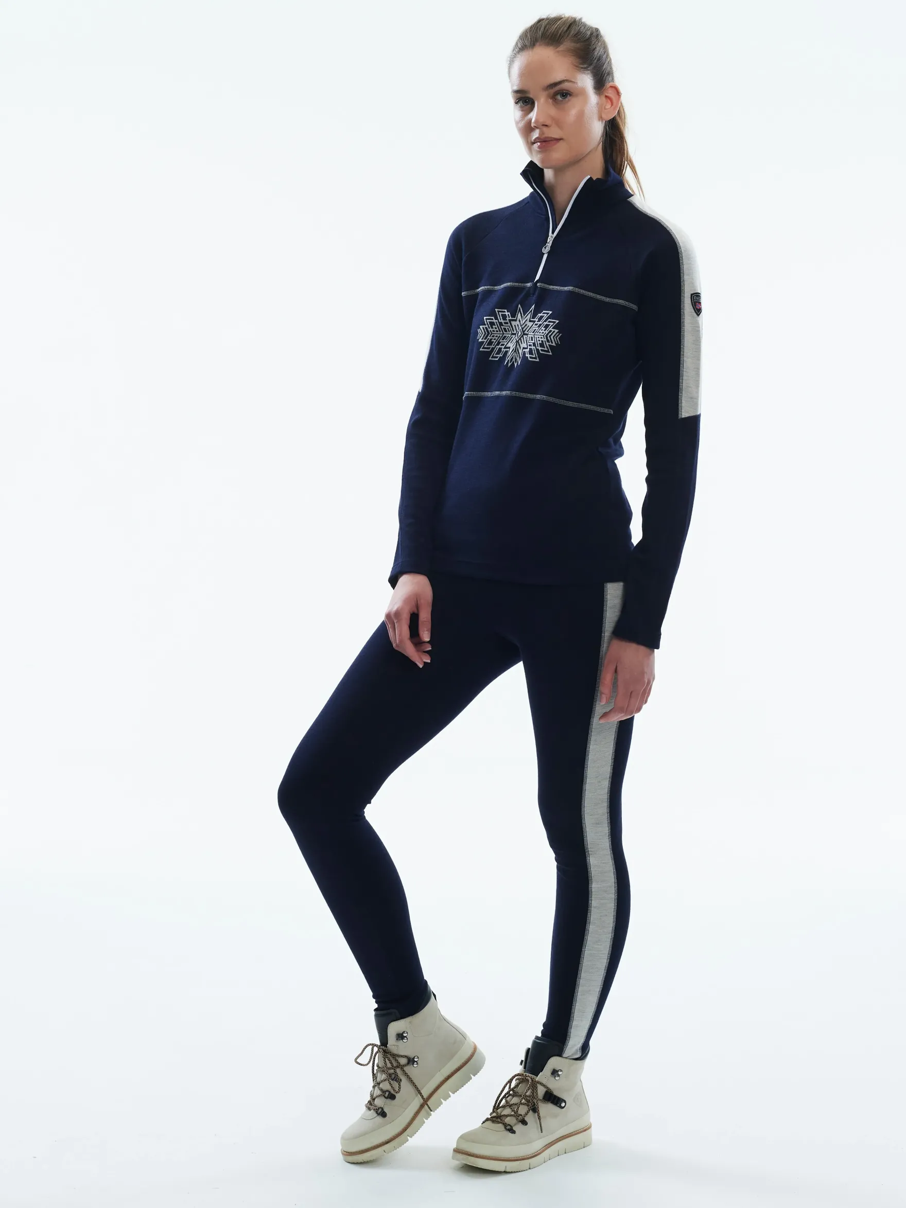 Dale of Norway See All^Spirit Women's Leggings - Superfine Merino Navy Offwhite