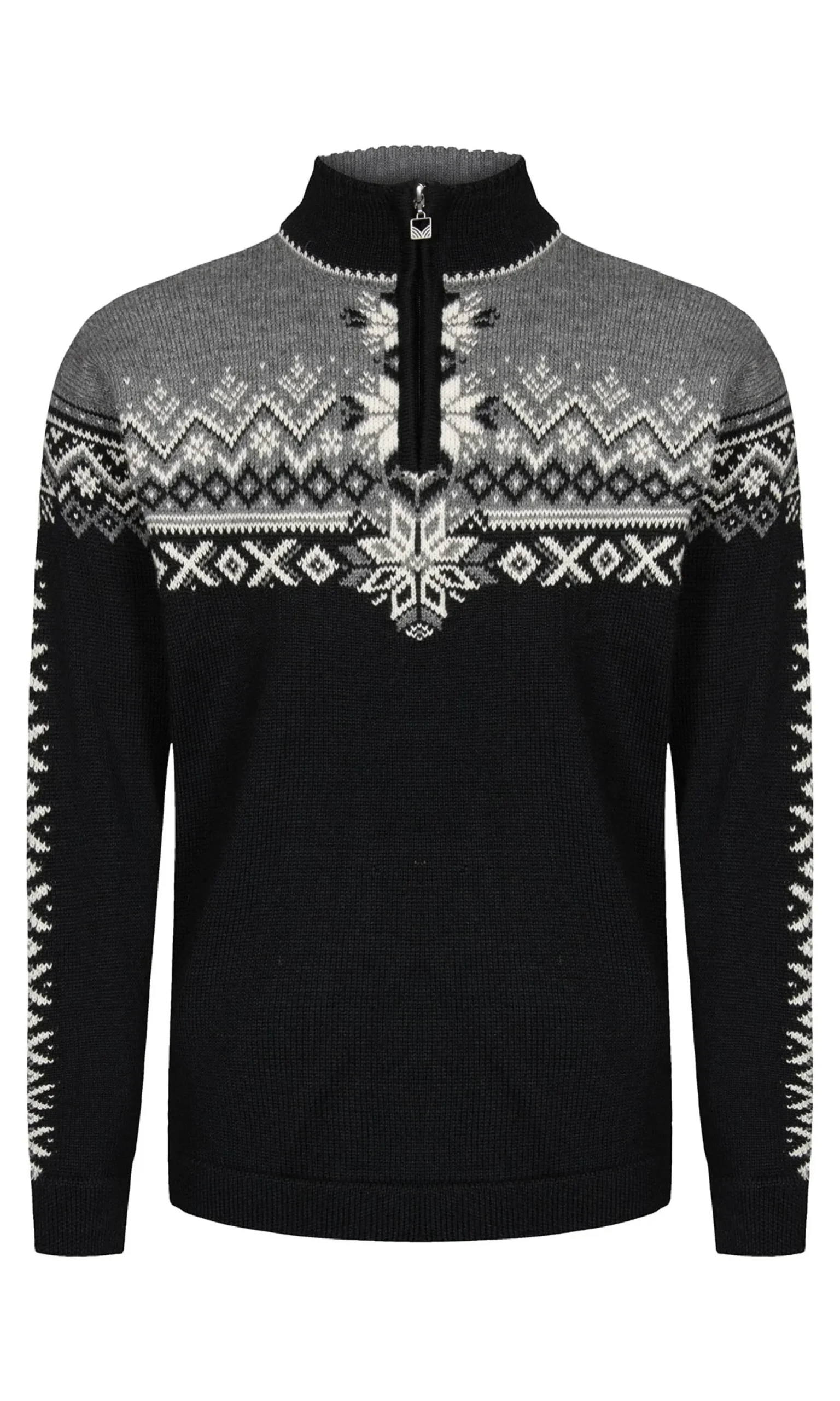 Dale of Norway Half-Zip^140Th Anniversary Men's Sweater - Norwegian Wool Black Smoke Offwhite