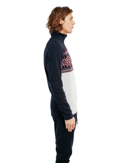 Dale of Norway Next-To-Skin^Tindefjell Basic Men's Merino Wool Basic Sweater Navy Offwhite Raspberry