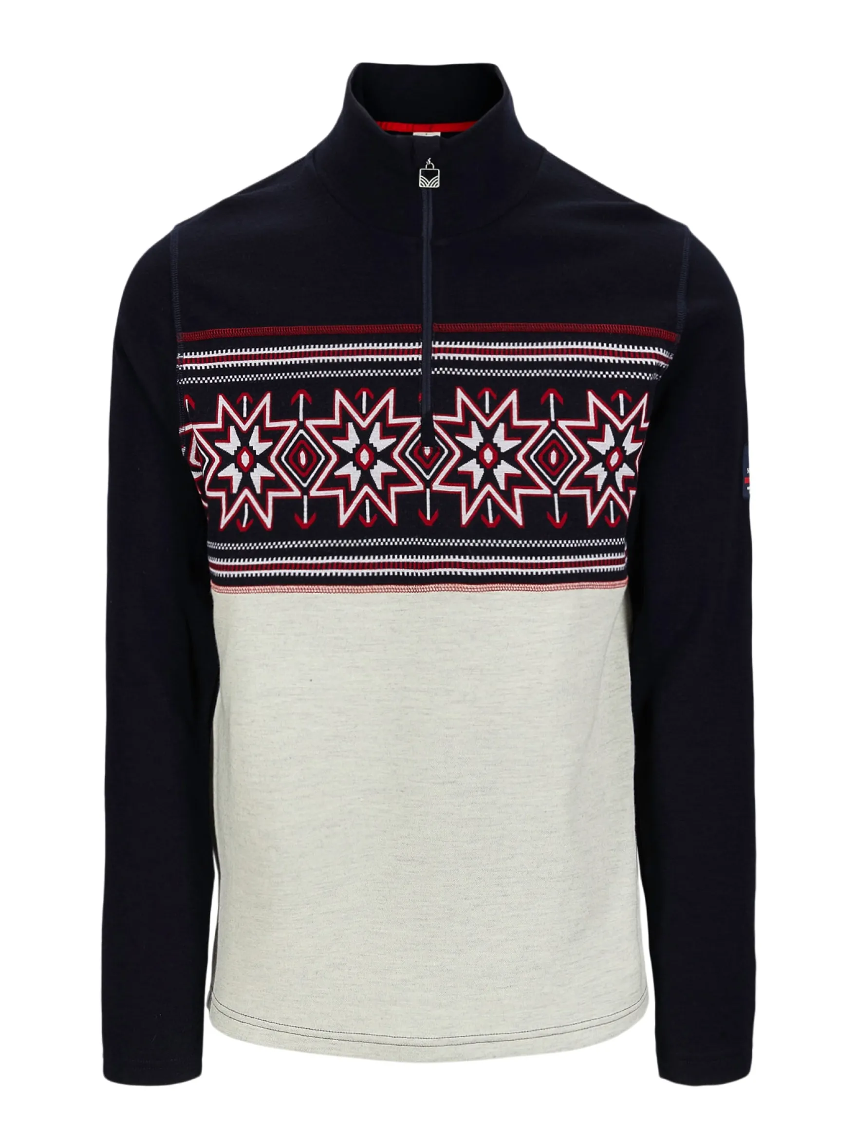 Dale of Norway Next-To-Skin^Tindefjell Basic Men's Merino Wool Basic Sweater Navy Offwhite Raspberry