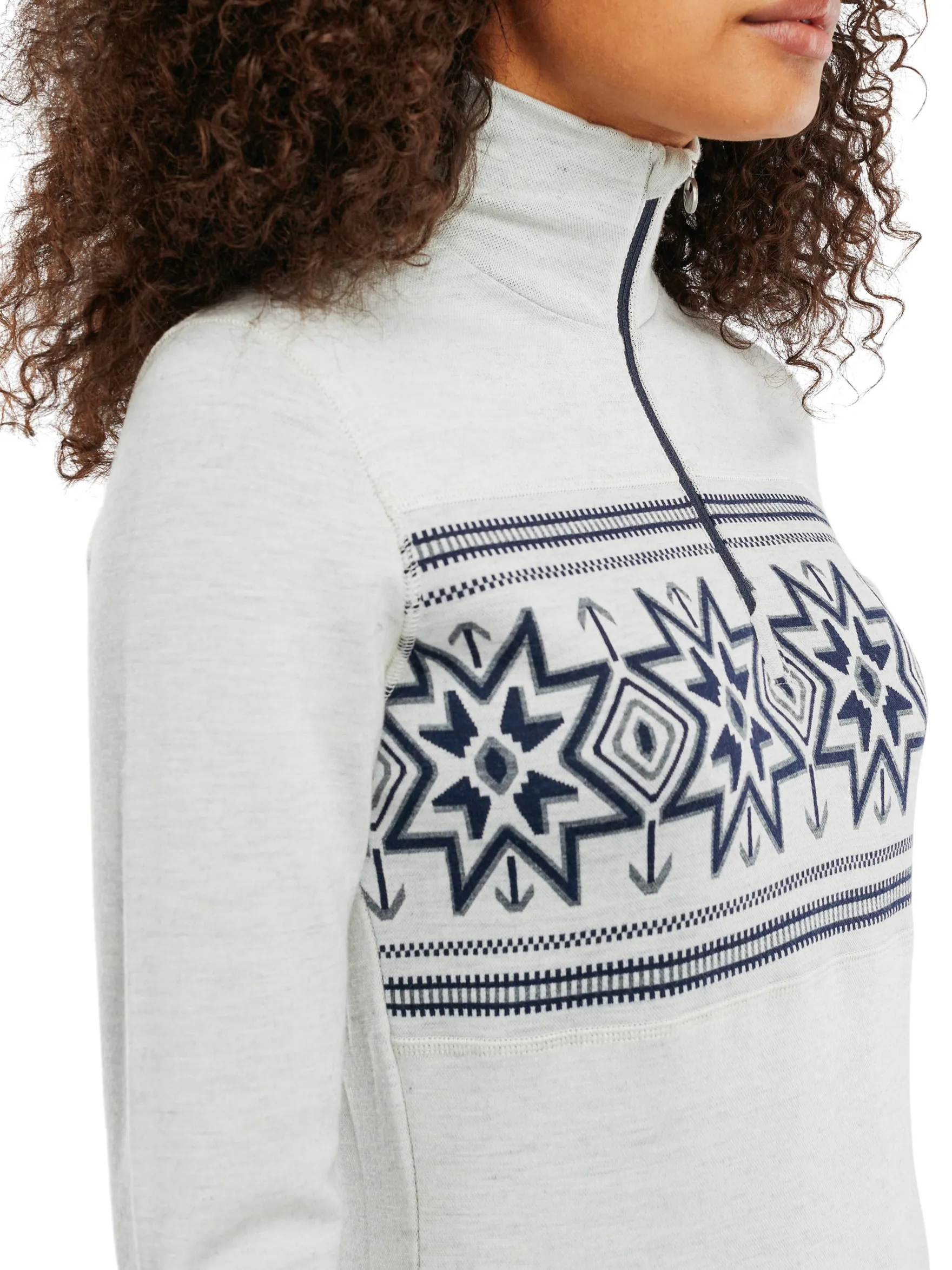 Dale of Norway Next-To-Skin^Tindefjell Basic Women's Merino Wool Basic Sweater Offwhite Navy Smoke