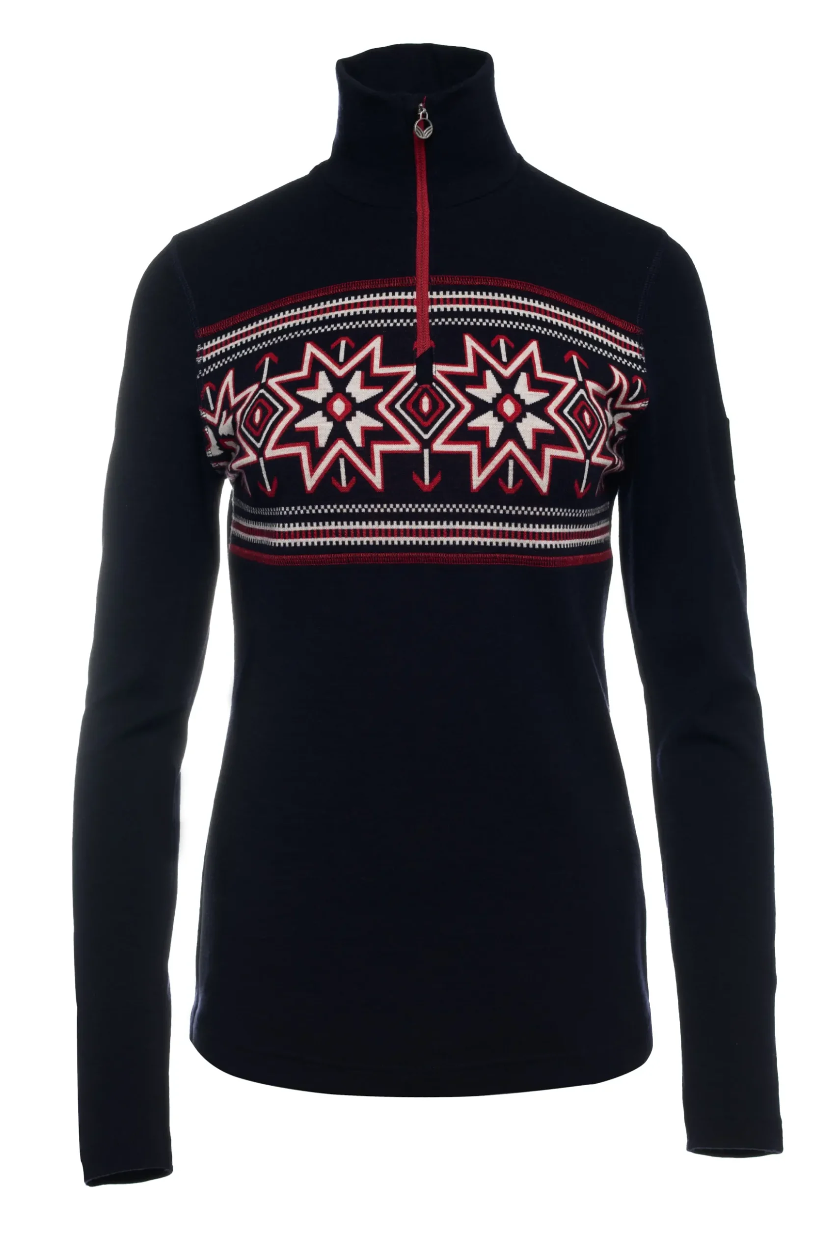 Dale of Norway Next-To-Skin^Tindefjell Basic Women's Merino Wool Basic Sweater Navy Raspberry Offwhite