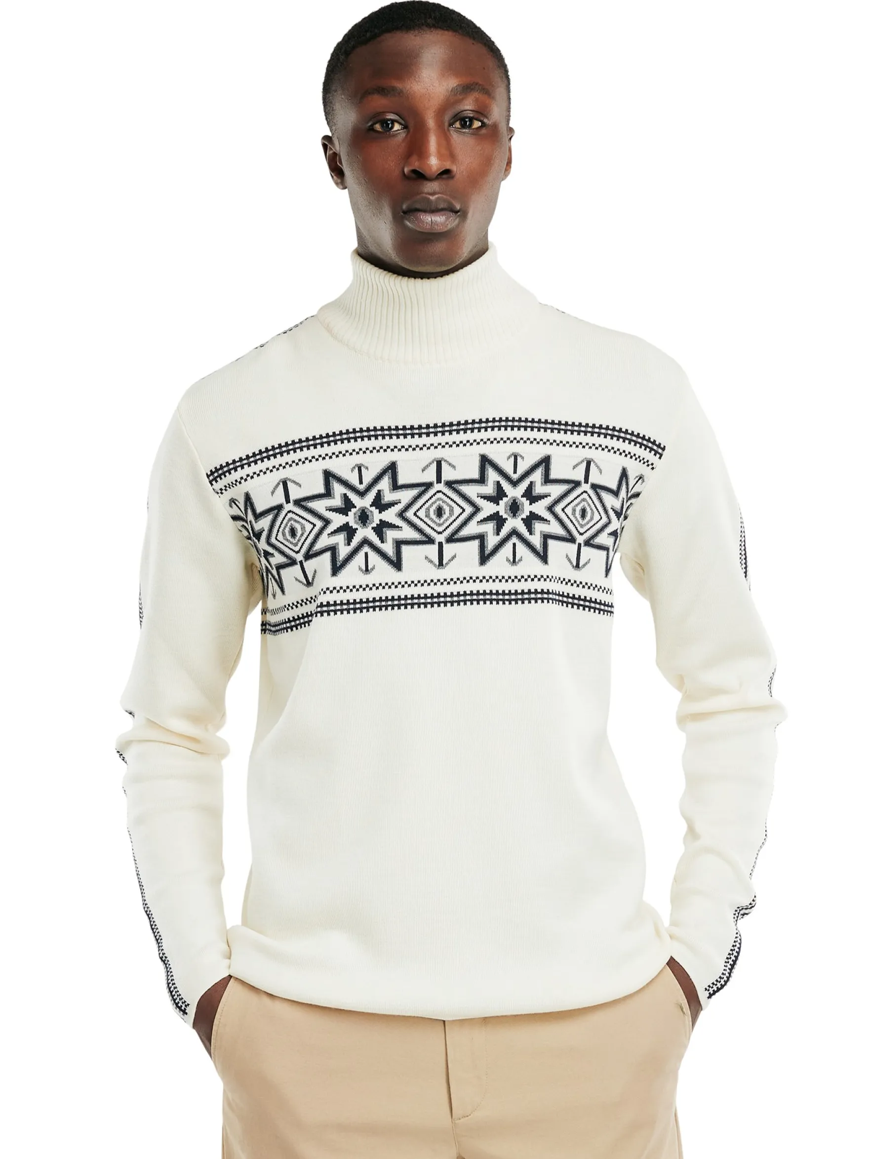 Dale of Norway Turtle-Neck^Tindefjell Men's Sweater - Merino Off White