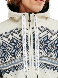 Dale of Norway Weatherproof^Vail Weatherproof Men's Norwegian Wool Hoodie Offwhite Navy Blue Shadow