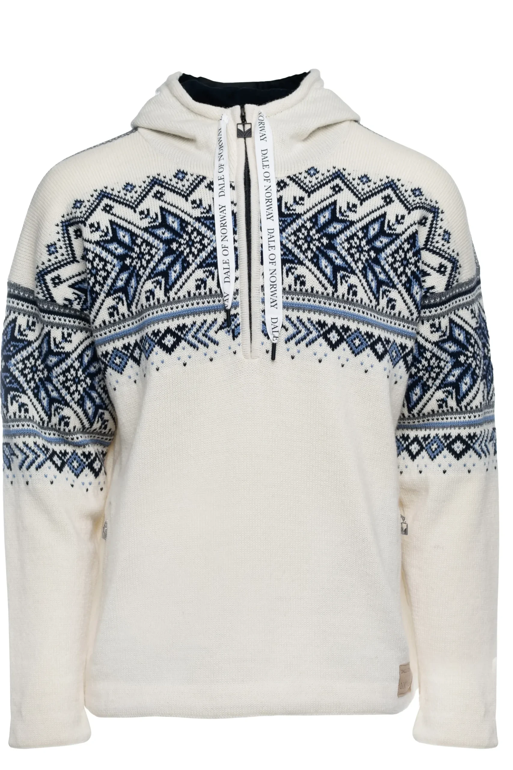 Dale of Norway Weatherproof^Vail Weatherproof Men's Norwegian Wool Hoodie Offwhite Navy Blue Shadow