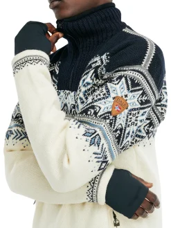 Dale of Norway Weatherproof^Vail Weatherproof Men's Sweater - Norwegian Wool Offwhite Smoke Navy Blue