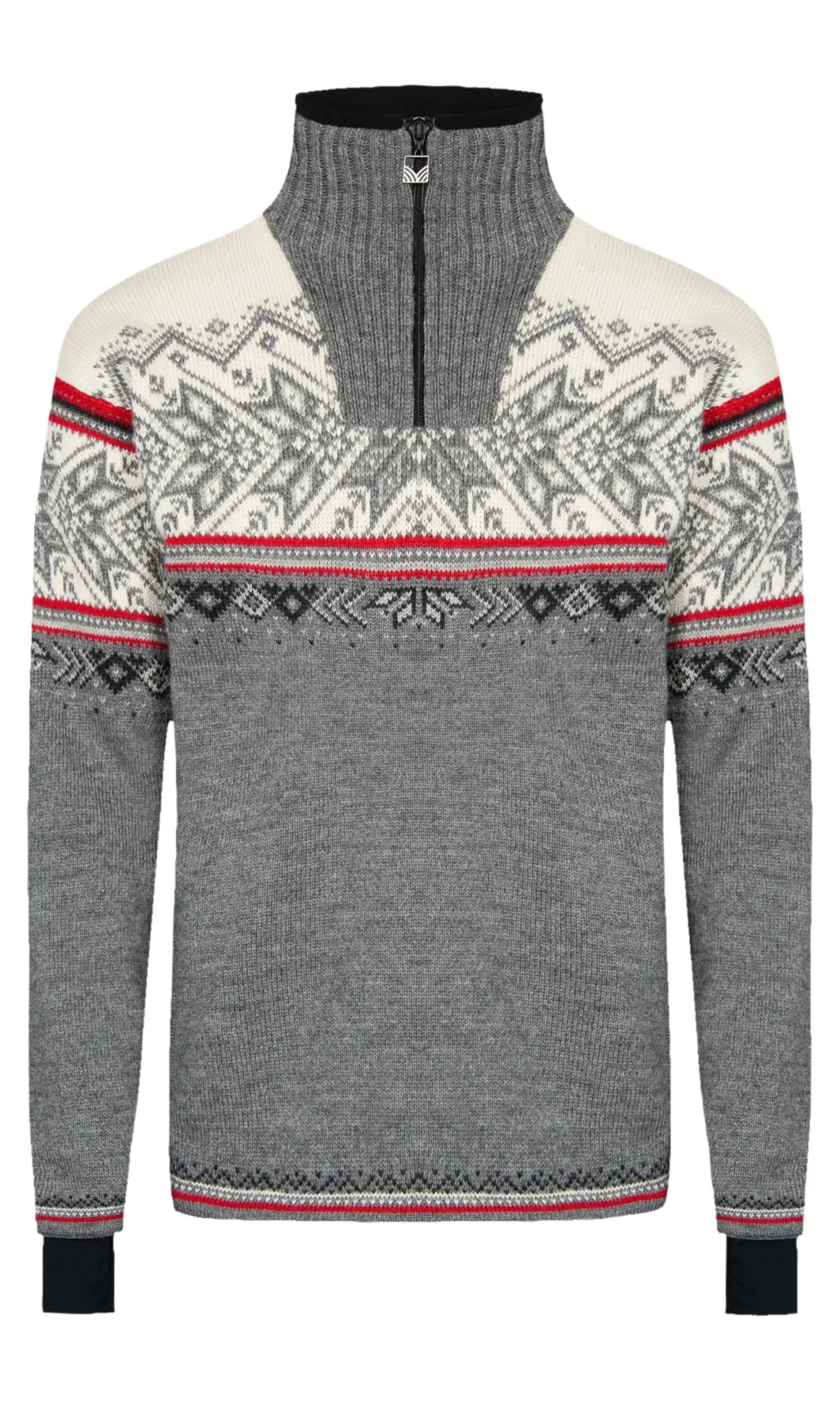 Dale of Norway Weatherproof^Vail Weatherproof Men's Sweater - Norwegian Wool Smoke Raspberry Offwhite Charc