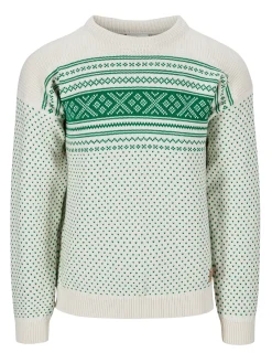Dale of Norway Round Neck^Valloy Men's Wool Sweater Offwhite Brightgreen