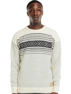 Dale of Norway Round Neck^Valloy Men's Wool Sweater Offwhite Black