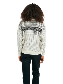 Dale of Norway Turtle-Neck^Valloy Women's Wool Sweater Offwhite Black