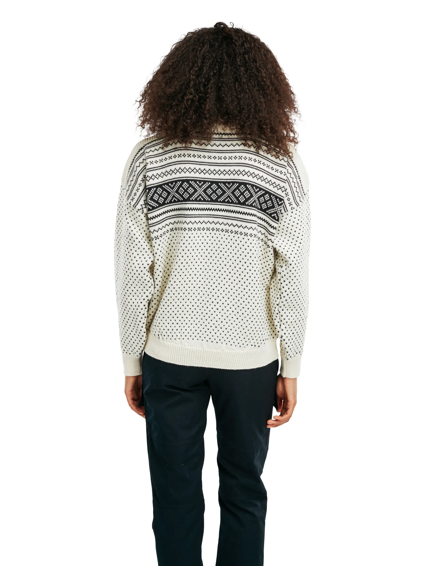 Dale of Norway Turtle-Neck^Valloy Women's Wool Sweater Offwhite Black