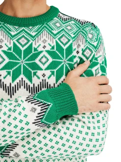Dale of Norway Round Neck^Vegard Men's Knit Sweater Brightgreen Offwhite