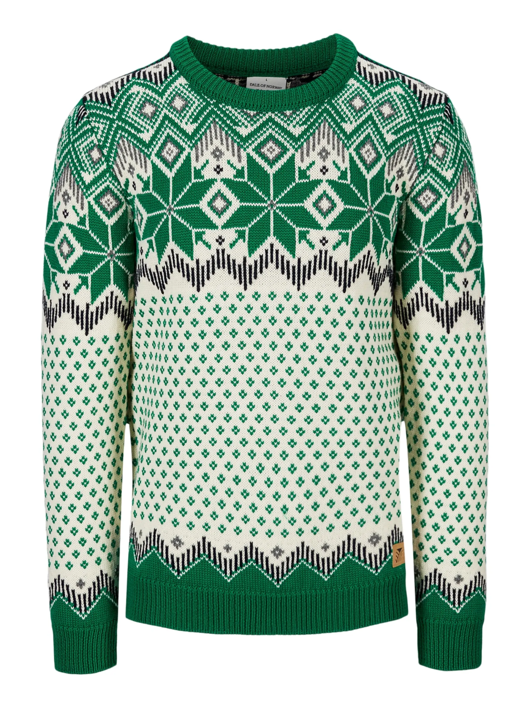 Dale of Norway Round Neck^Vegard Men's Knit Sweater Brightgreen Offwhite