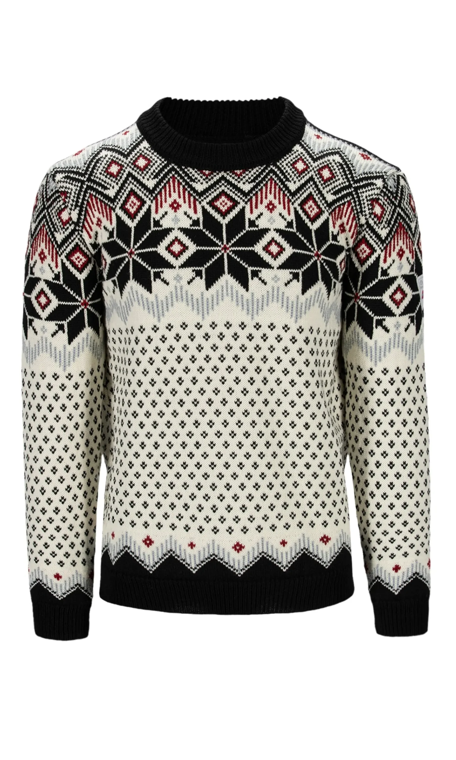 Dale of Norway Round Neck^Vegard Men's Knit Sweater Black Offwhite Metal Redrose