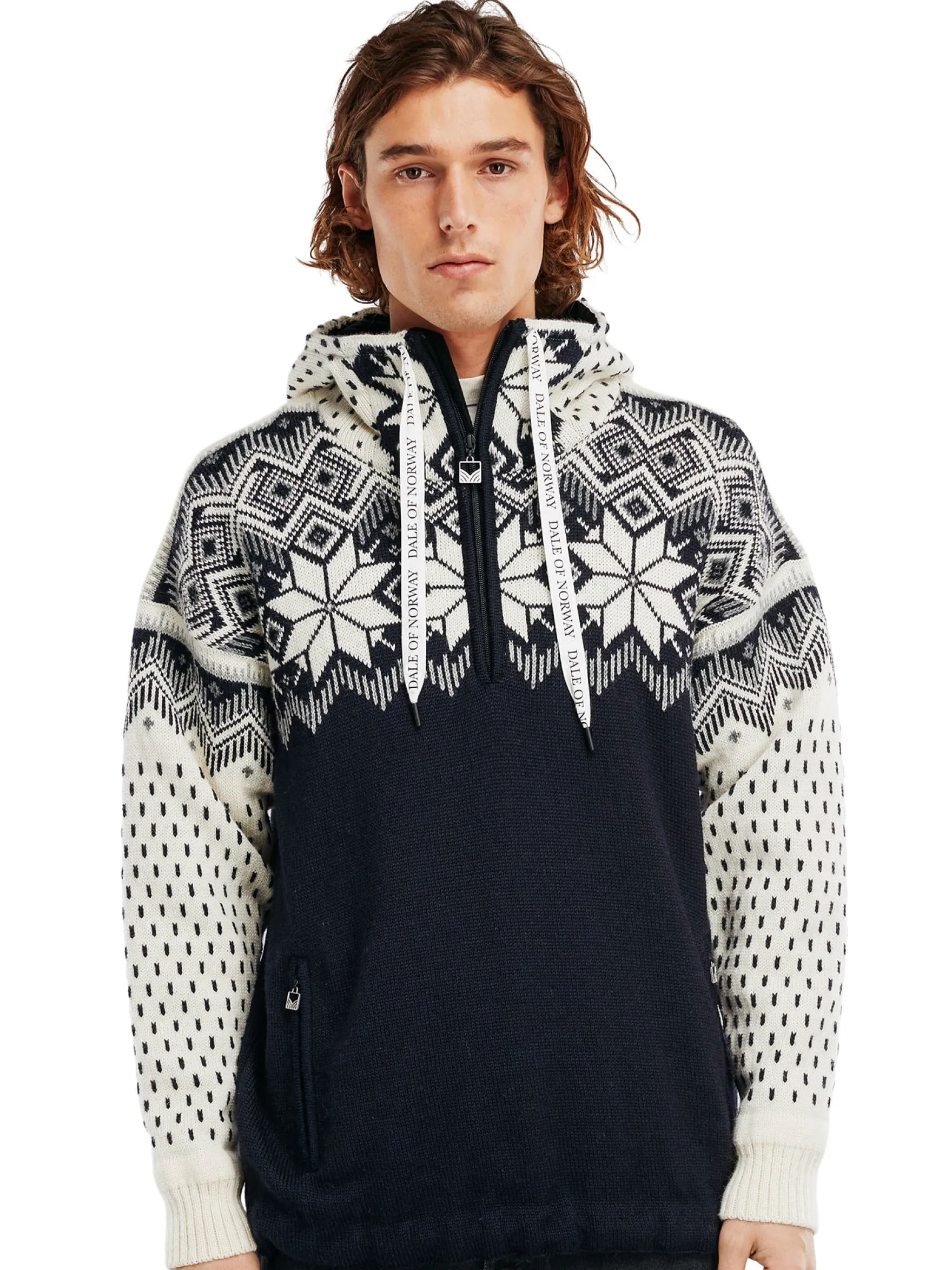 Dale of Norway Weatherproof^Vegard Weatherproof Men's Hoodie - Norwegian Wool Navy Offwhite Smoke