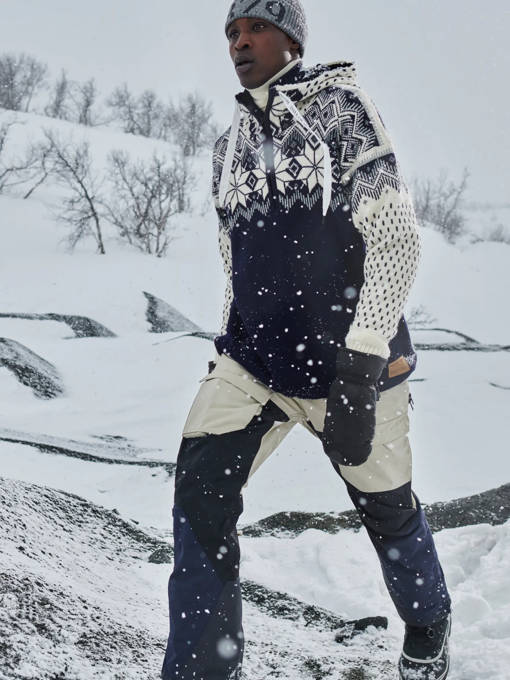 Dale of Norway Weatherproof^Vegard Weatherproof Men's Hoodie - Norwegian Wool Navy Offwhite Smoke