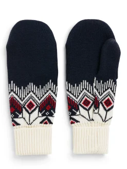 Dale of Norway Mittens^Vilja Unisex Merino Wool Mittens Navy Offwhite Raspberry