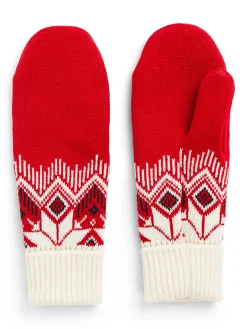 Dale of Norway Mittens^Vilja Unisex Merino Wool Mittens Raspberry Offwhite