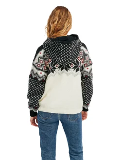 Dale of Norway Weatherproof^Vilja Weatherproof Women's Hoodie - Norwegian Wool Offwhite Black Redrose