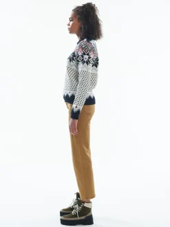 Dale of Norway Round Neck^Vilja Women's Knit Sweater Black Offwhite Metal Redrose
