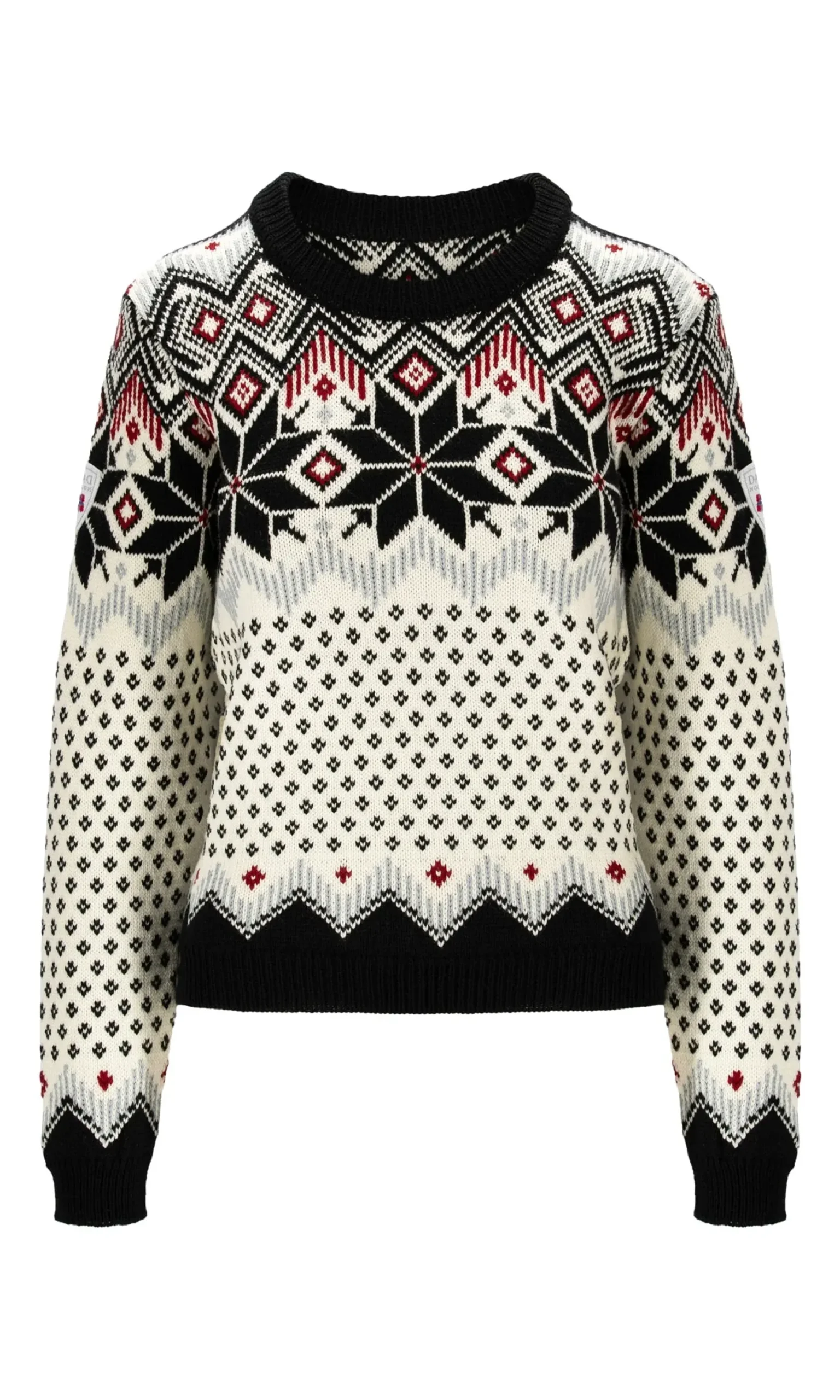 Dale of Norway Round Neck^Vilja Women's Knit Sweater Black Offwhite Metal Redrose