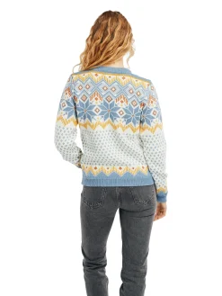 Dale of Norway Round Neck^Vilja Women's Knit Sweater Offwhite Blueshadow Mustard