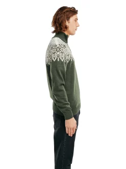 Dale of Norway Half-Zip^Winterland Men's Merino Wool Sweater Dark Green
