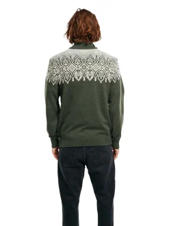 Dale of Norway Half-Zip^Winterland Men's Merino Wool Sweater Dark Green