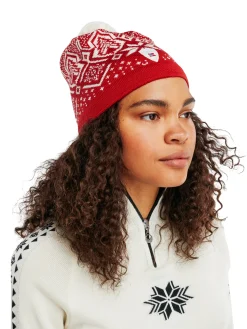 Dale of Norway Hats^Winterland Unisex Merino Wool Hat Raspberry Offwhite Redrose